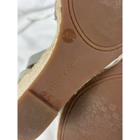 Vince Camuto Leera Green Pea Pod Suede Platform Espadrille Wedge Sandals 8 - Picture 9 of 10